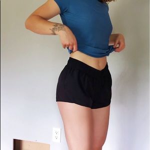 black sport shorts